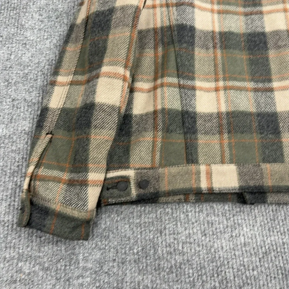 Levis Jacket Mens L Green Wool Blend Plaid Trucker 70587 Casual Rare Winter - Picture 7 of 9